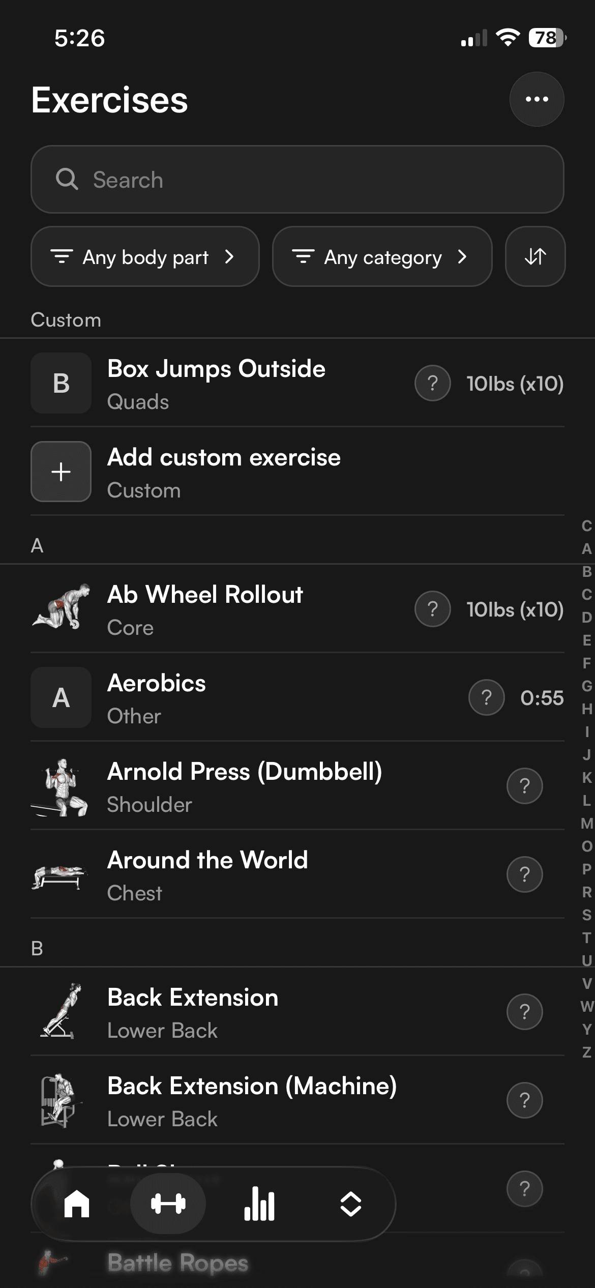 Fitness Kit workout tracking app screenshot